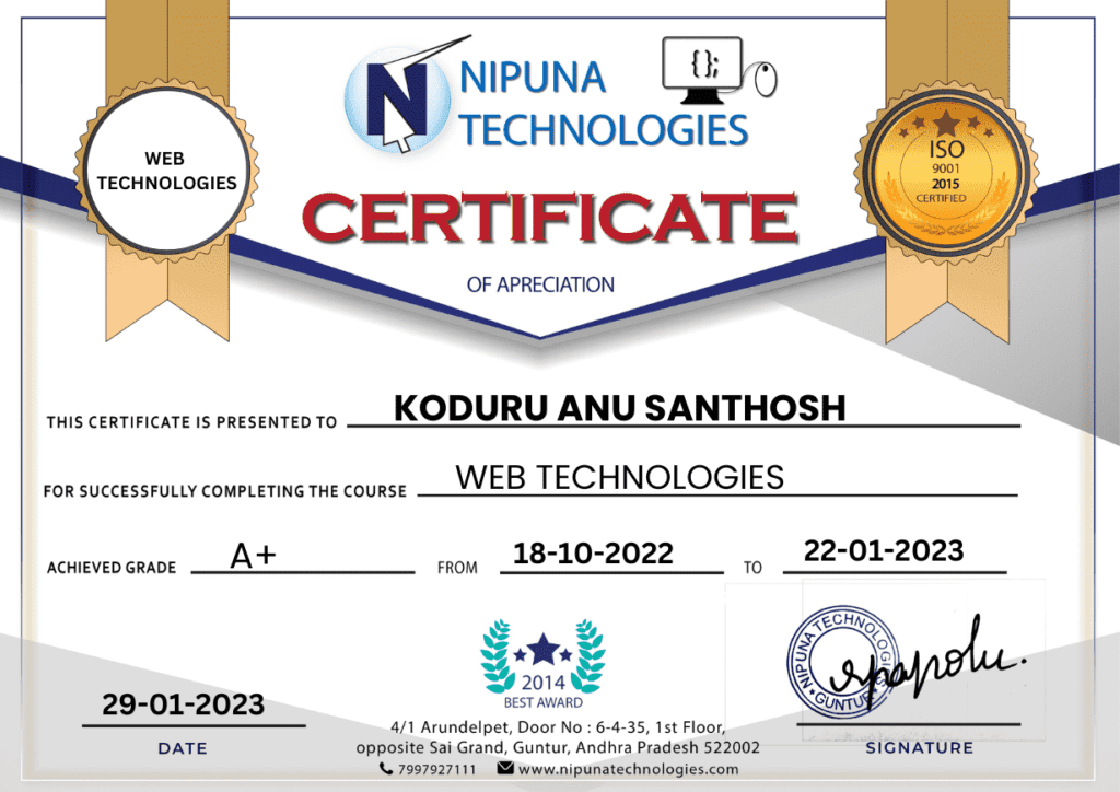Web Technologies course compelition certificate (1)
